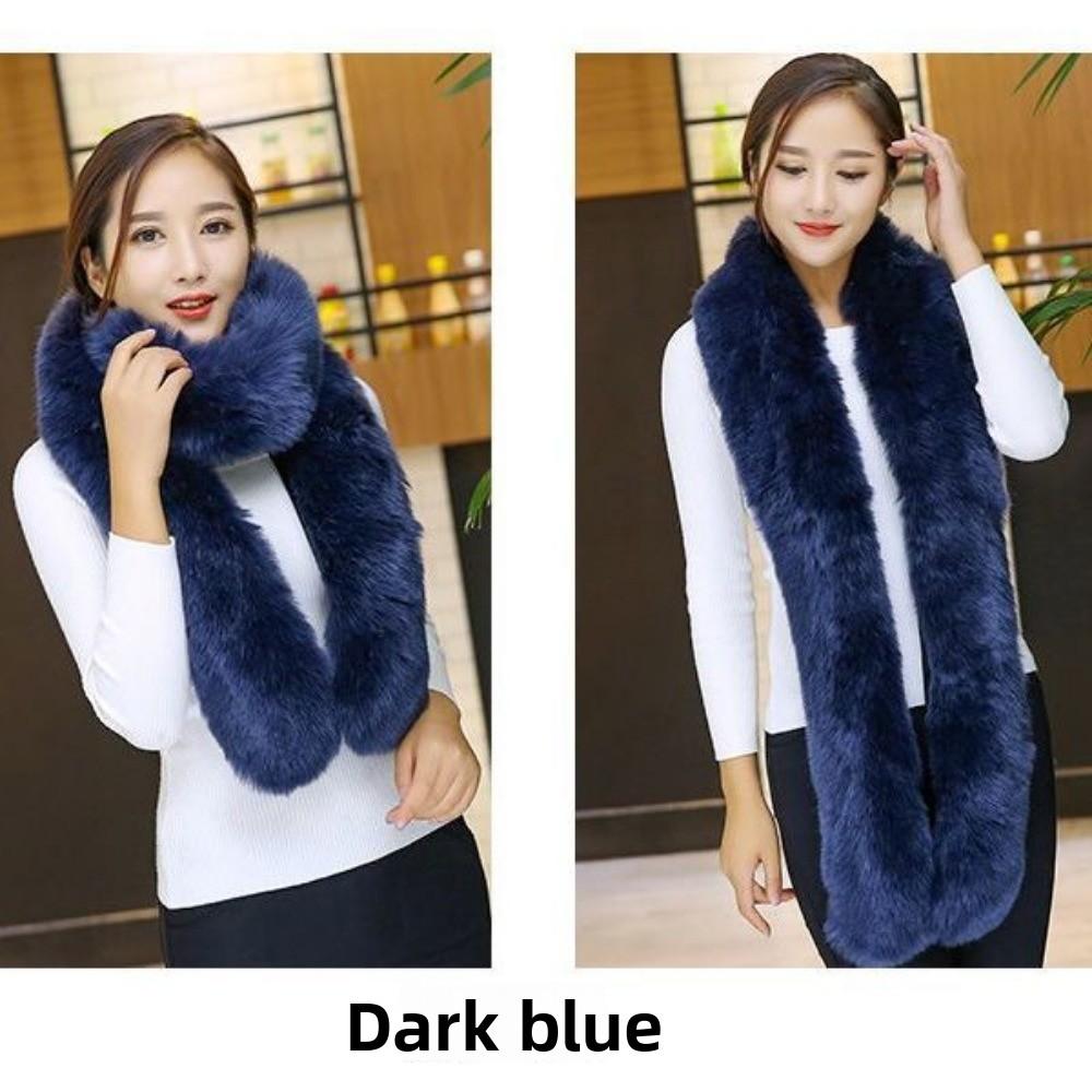 

Зимний шарф из искусственного меха лисы, утолщенный шарф-шаль из норковой шерсти в зарубежном стиле, теплый длинный шарф-воротник из меха 180cm