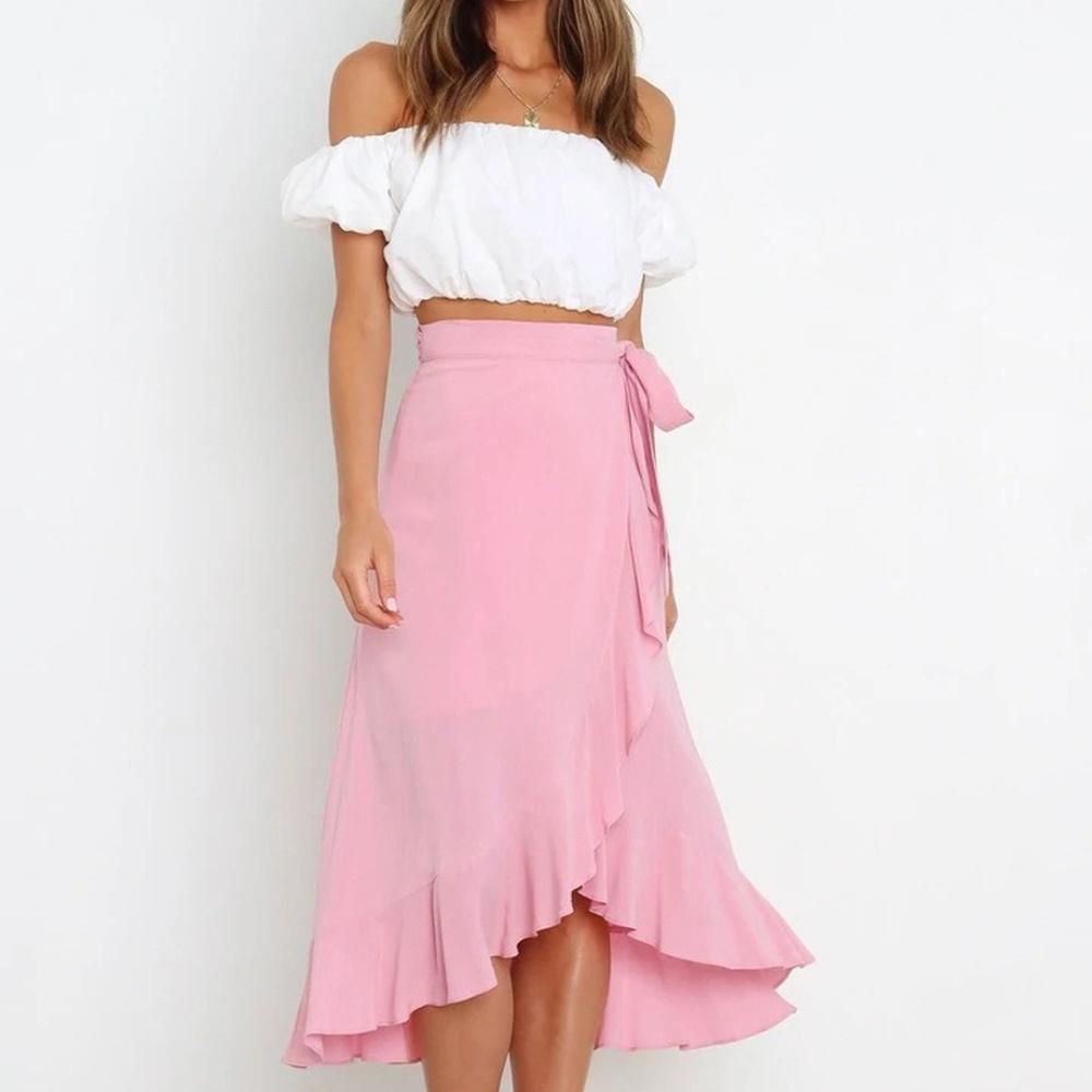 Women High Waist Skirts All-match Lady Elegant Long Skirt Retro Skirt High Waist Slim Sexy Hip Mid-length One-Step Skirts