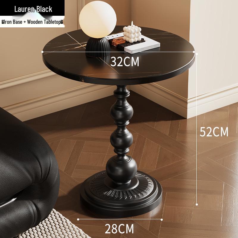 Nordic Retro Iron Art Round Coffee Table - Living Room, Sofa Side Table, Bedroom Bedside Table