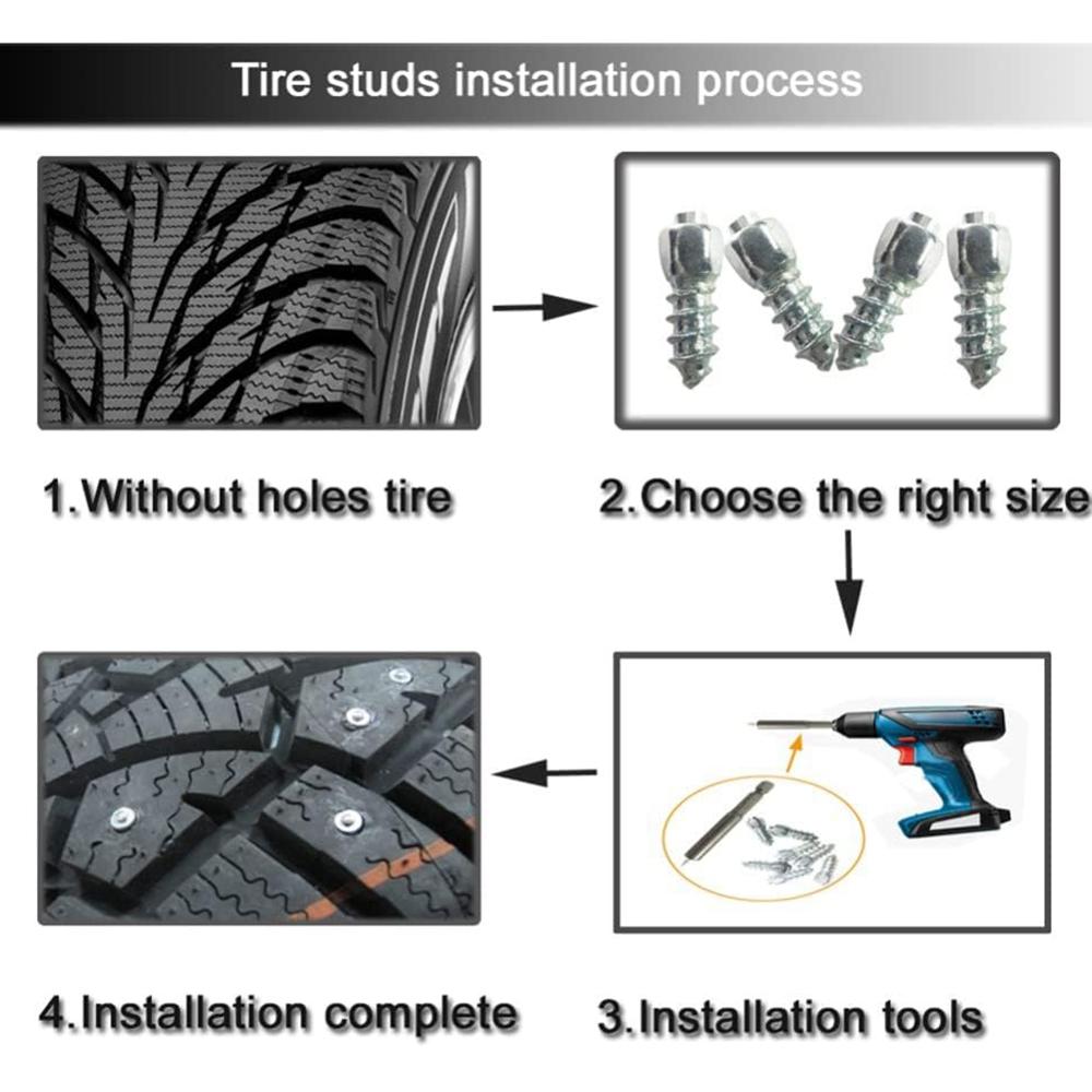 200Pcs 9 x 4mm Screw in Tire Studs Wheel Tyre Studs for Car Truck Motorcycle Bicycle Boot Tire Spikes