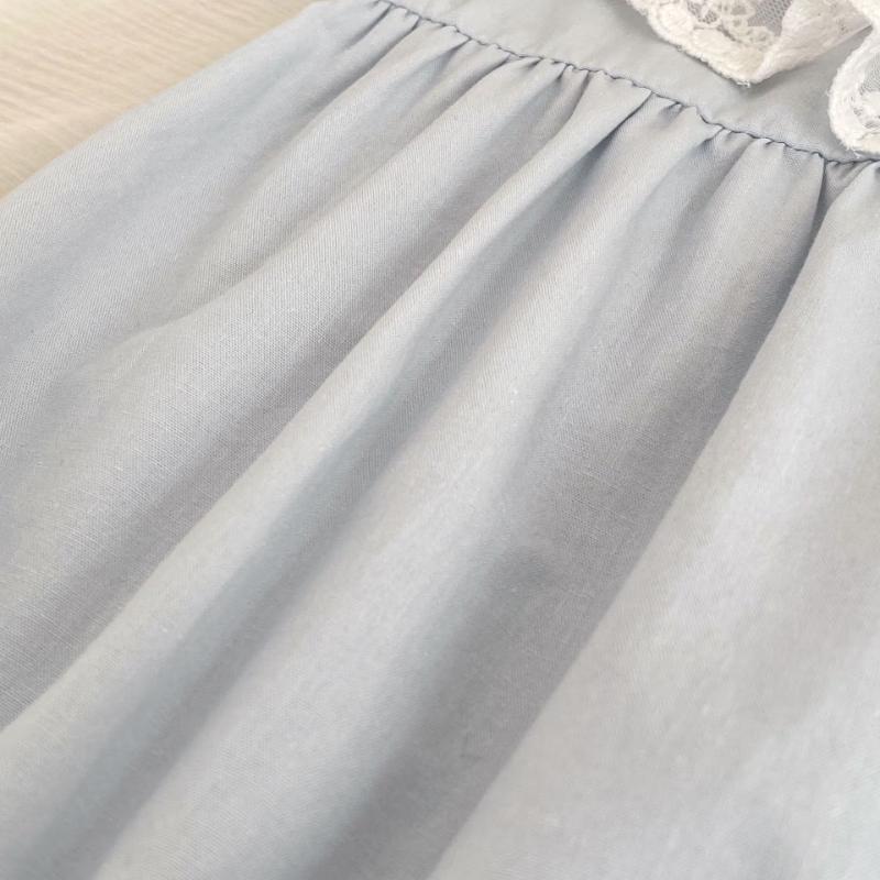 Tuta Romper Dolcissima per Bambina con Maniche a Bolla in Pizzo