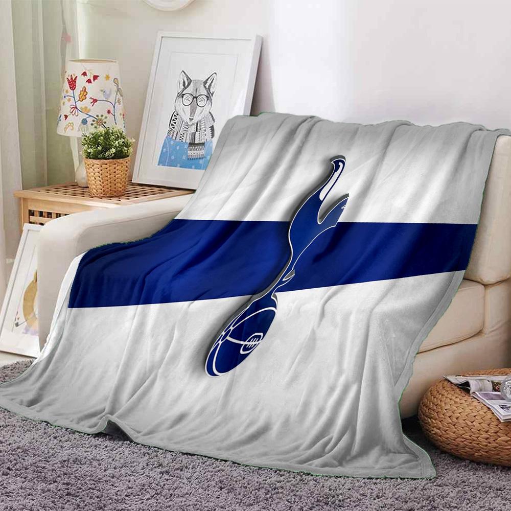 FC Tottenham Wappen Flanelldecke, Weiches Polyester, Modernes Design, Ganzjahres- für Camping, Reisen, Geschenke für Feiertage oder Geburtstage