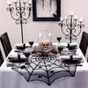 Black Circulars Table Cover Tabletop with Unique Spiderweb Pattern for Modern Dining  Table Toppers Home Textiles