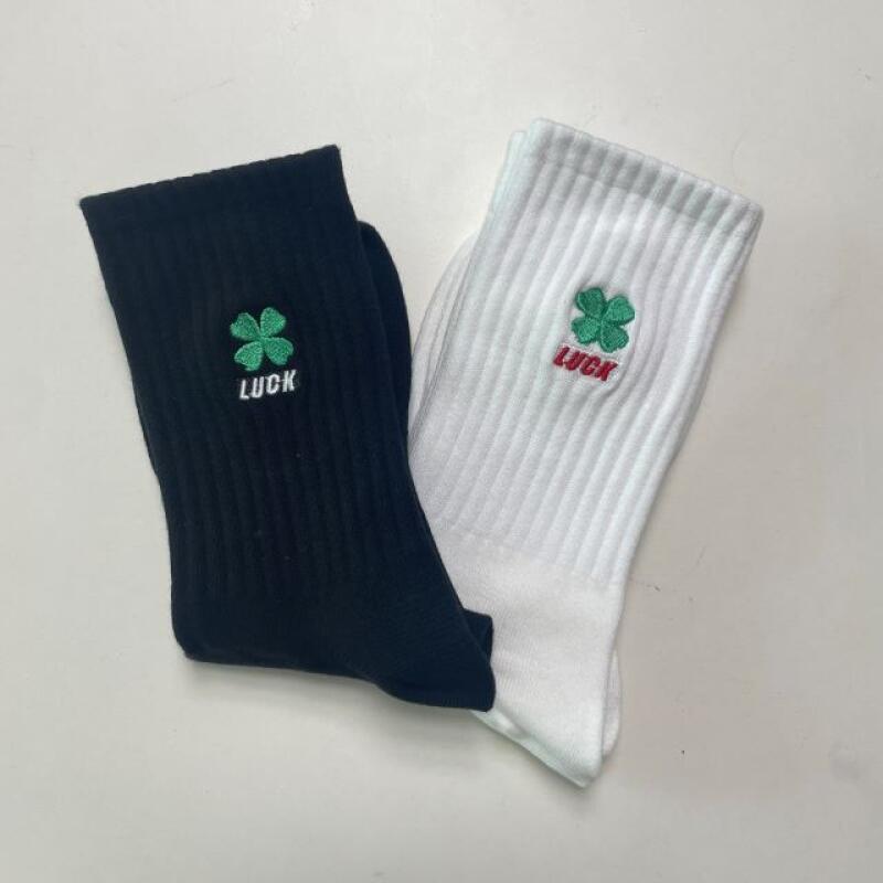 Four-leaf clover socks, 2-piece set, box packaging