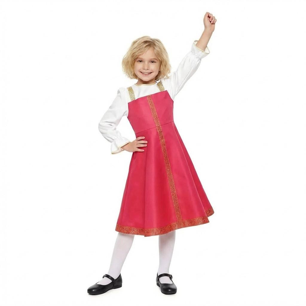 European Folk Dress Costume For Girls With Uniform Fabric For Stage Performance