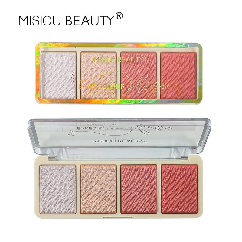 Misiou Beauty Founded Grilled Grilled Powder Face Brighter Shadow, Three -dimensional High -gloss Blush Repair Eye Shadow Integrated Plate