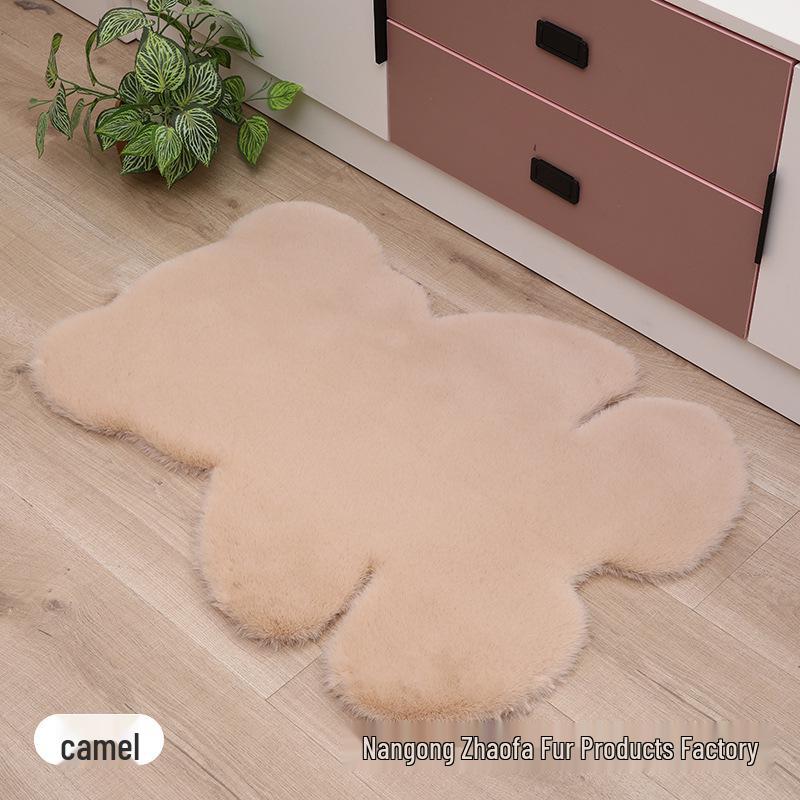 

Inspired Faux Rabbit Fur Bear Rug - Plush Decorative Rug for Bedroom or Kids’ Room 45*60cm