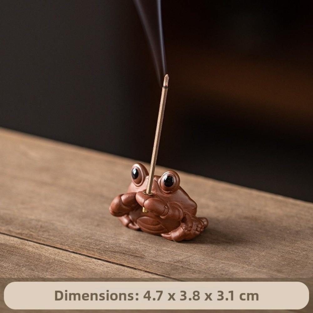 Frog Turtle Crab Animal Lotus Incense Burner Ceramics Sleep Aid Lotus Tabletop Incense Base Zen Chinese Style Desk Decor