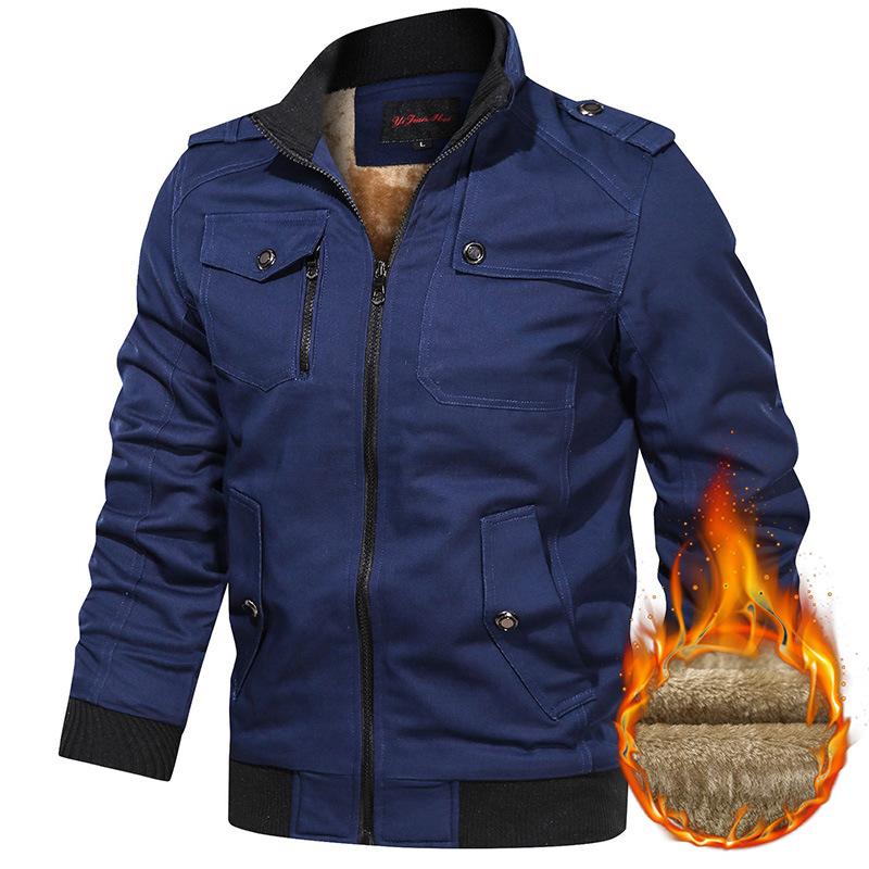 Stand Collar Jacket, Men's Washed Jacket, Cotton Military Suit, Outdoor Casual Jacket