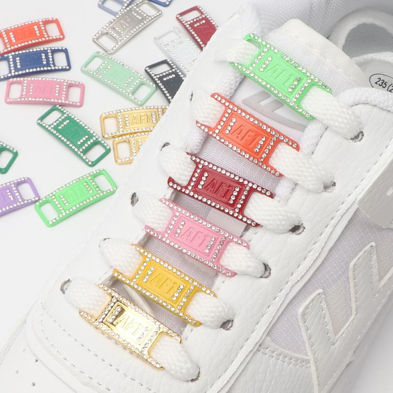 luxury Rhinestone AF1 Shoe Charms Colorful Diamond Sneaker Charms Girl Shoe decoration DIY Shoelaces Buckles shoes accesories