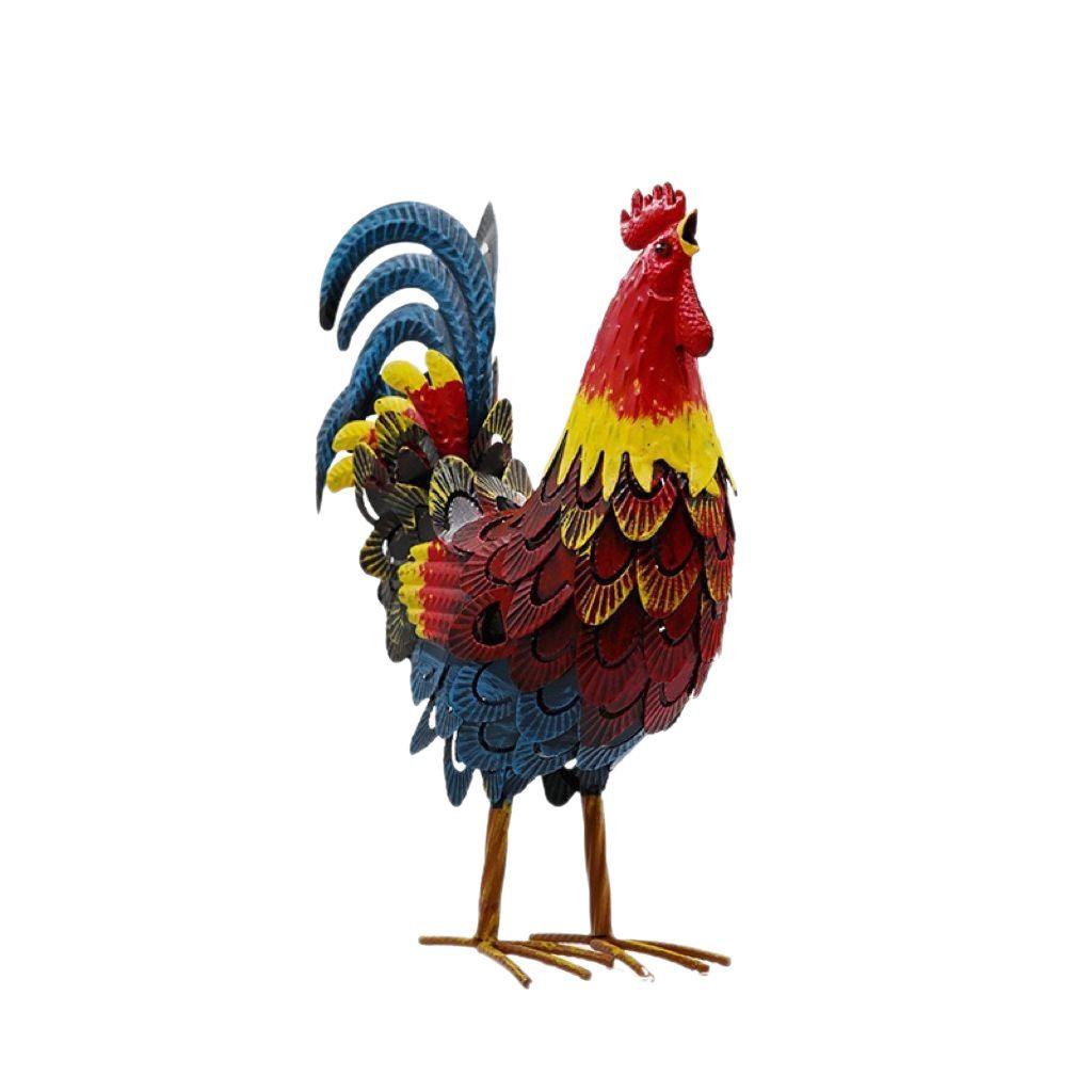Metal Rooster Statues Outdoor Garden Decor & Chicken Ornaments for Backyard Patio & Lawn Figurines Lawn Ornaments