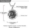 U7 Round Medal St Michael Necklaces for Men Stainless Steel Catholic Protection Amulet Archangel Pendant 22" Chain Jewelry Gift