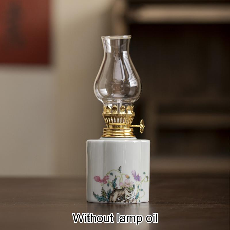 1 шт. Керамическая масляная лампа, свеча, ужин, реквизит, старая масляная лампа, чайная космическая атмосфера, свеча, вечный свет для украшения Будды