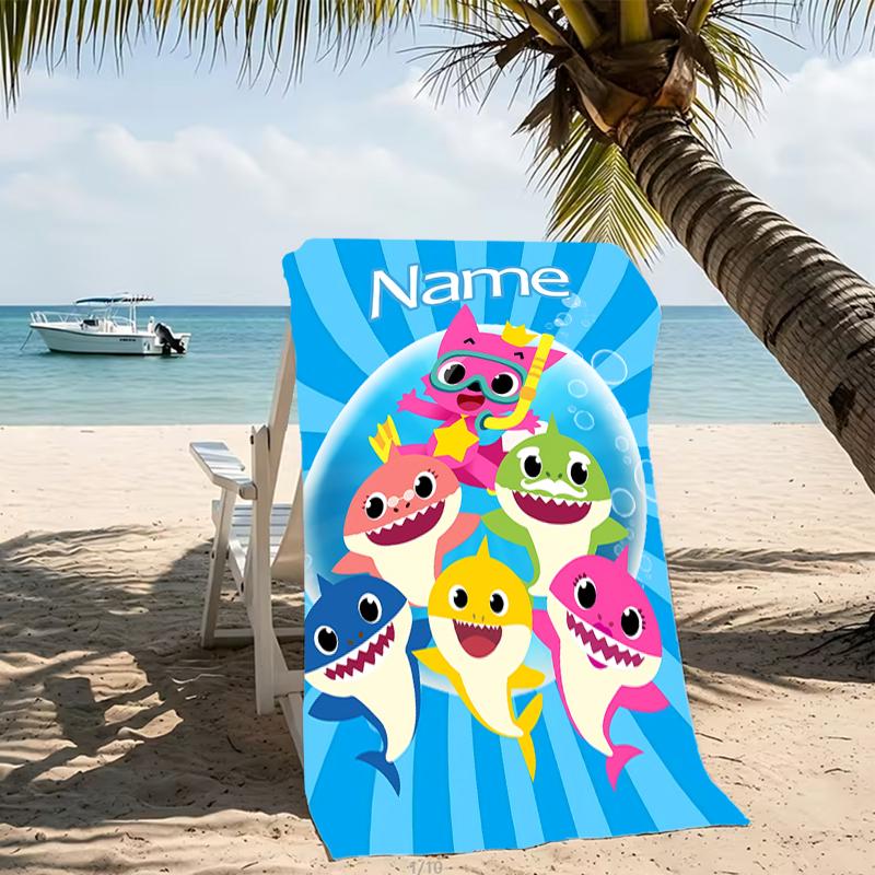 Customizable personalized beach towels Cute Shark themed designs.Suitable for the beach, yoga, sports;ideal as beach accessories