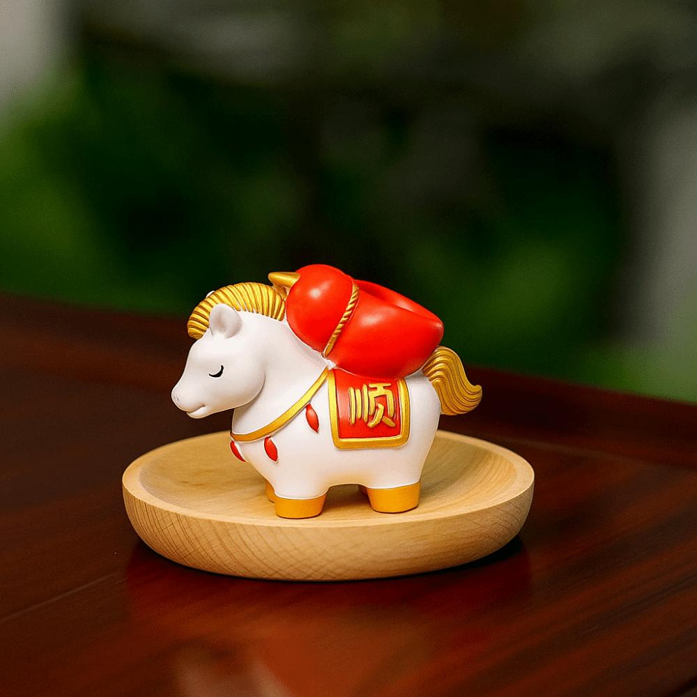 Creative Zodiac Pony Incense Burner Resin Pony Shape Incense Stick Holder Horse Year New Year Ornamental Cense Holder Gift