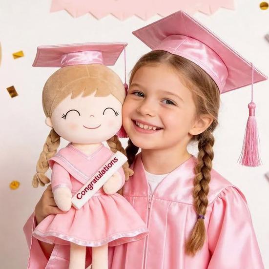 Bambola Ragazza Diploma 16", Peluche con Tocco e Toga, Regali per Diploma Scuola Materna ed Elementare, per Bambini dai 2 agli 8 Anni, Morbido Souvenir