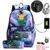 One Piece Zoro Print Anti Theft School Backpack Student Bookbag with Pen Case for Kids Teens