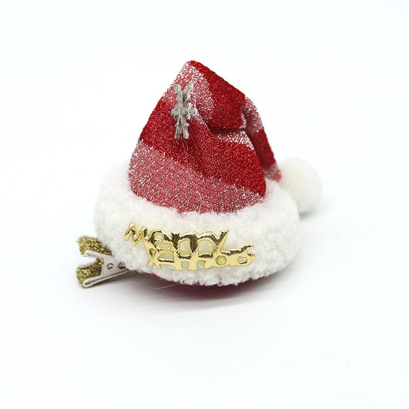 European-American Style Christmas Hat Hair Clip - Cute Girly Hair Accessory & Decoration