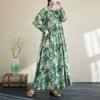 2025 New Floral Vacation Style Travel Round Neck Vintage Dresses