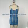 European and American Women's See-Through Spaghetti Strap Knit Beach Dress
