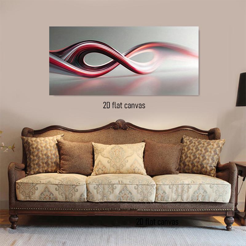 

1pcs Modern Abstract Art Decoration Painting Unlimited Symbols Red Curve Canvas Painting Living Room Entrance Background Wall Ha (as the picture,50x100cm No Frame)