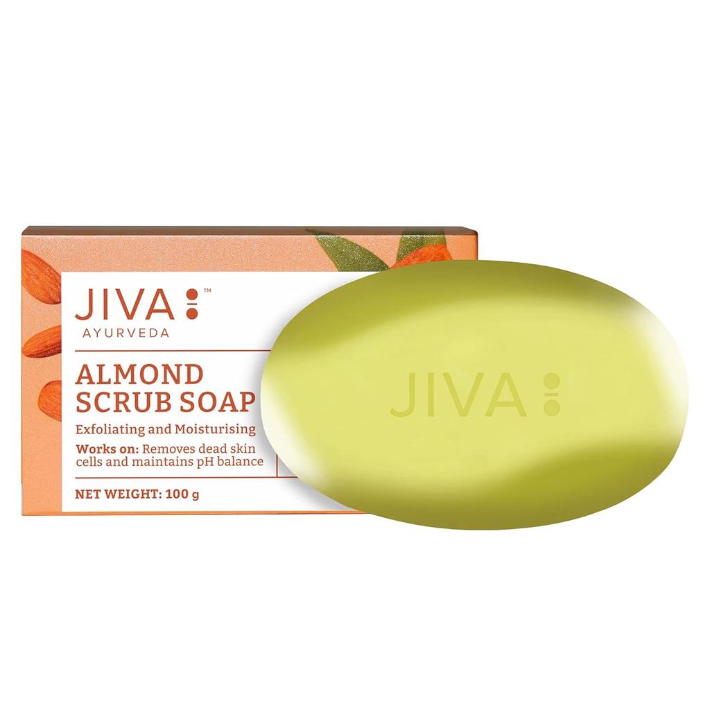Jiva Almond Soap 100 G X Pack Of 7 Natural Cleanser Bars For All Skin Types Creamy Lather Daily Bath Glow Use Bar