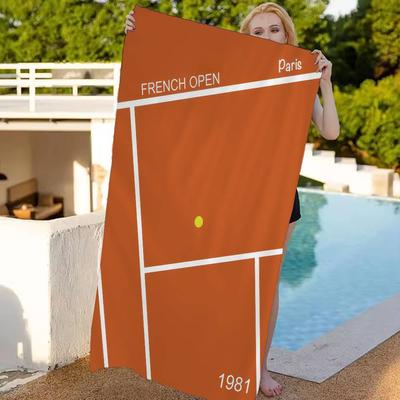 Tennis US French Open Sport Canvas Microfiber Printed Beach Towel Mountain Climbing Yoga Beach Swimming Running Soft Towel