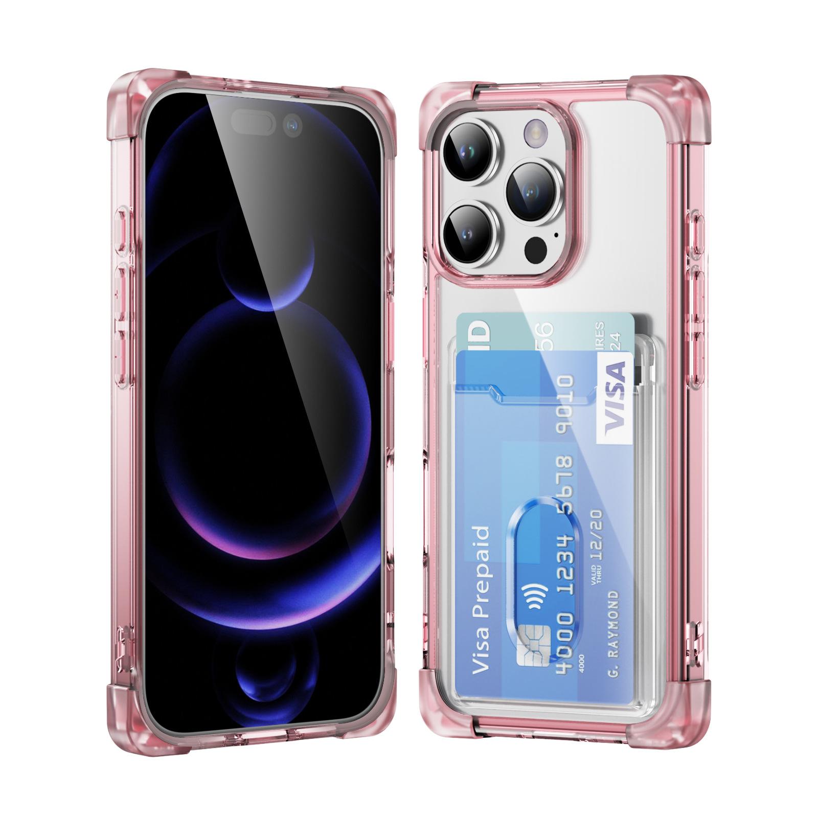 

Card Case Phone Case Two-in-one Can Hold ID Card Bus Card Transparent Hard Shell Anti-fall Commuter Phone Case with Card Holder For iPhone XS MAX