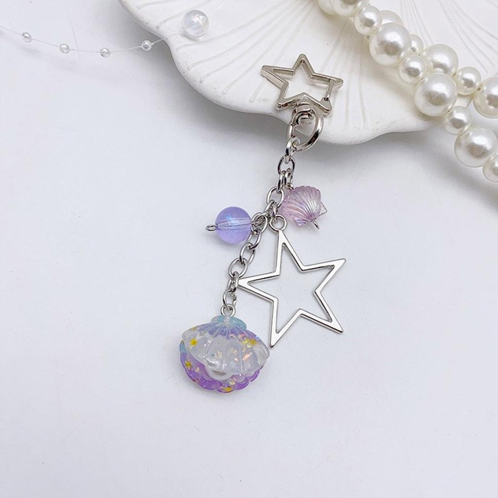 Sweet Star Heart Bowknot Charm Pendant Chain Phone Strap Pocket Keychain Strap Hangings Decoration for Key Bag Purse