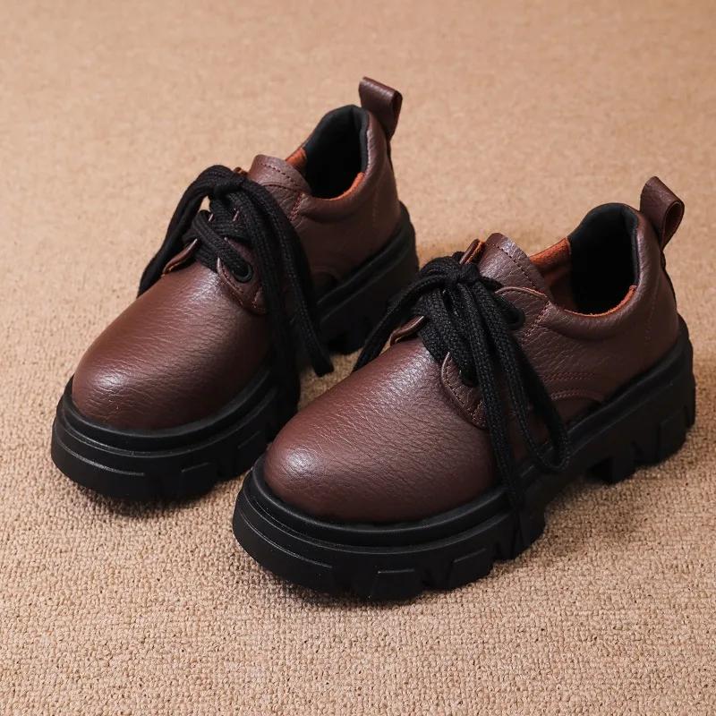 fashion Women Shoes on Sale 2024 High Quality Lace Up Women's Pumps Autumn Round Toe Solid Outdoor Platform Chunky Heels Plus Size Shoes