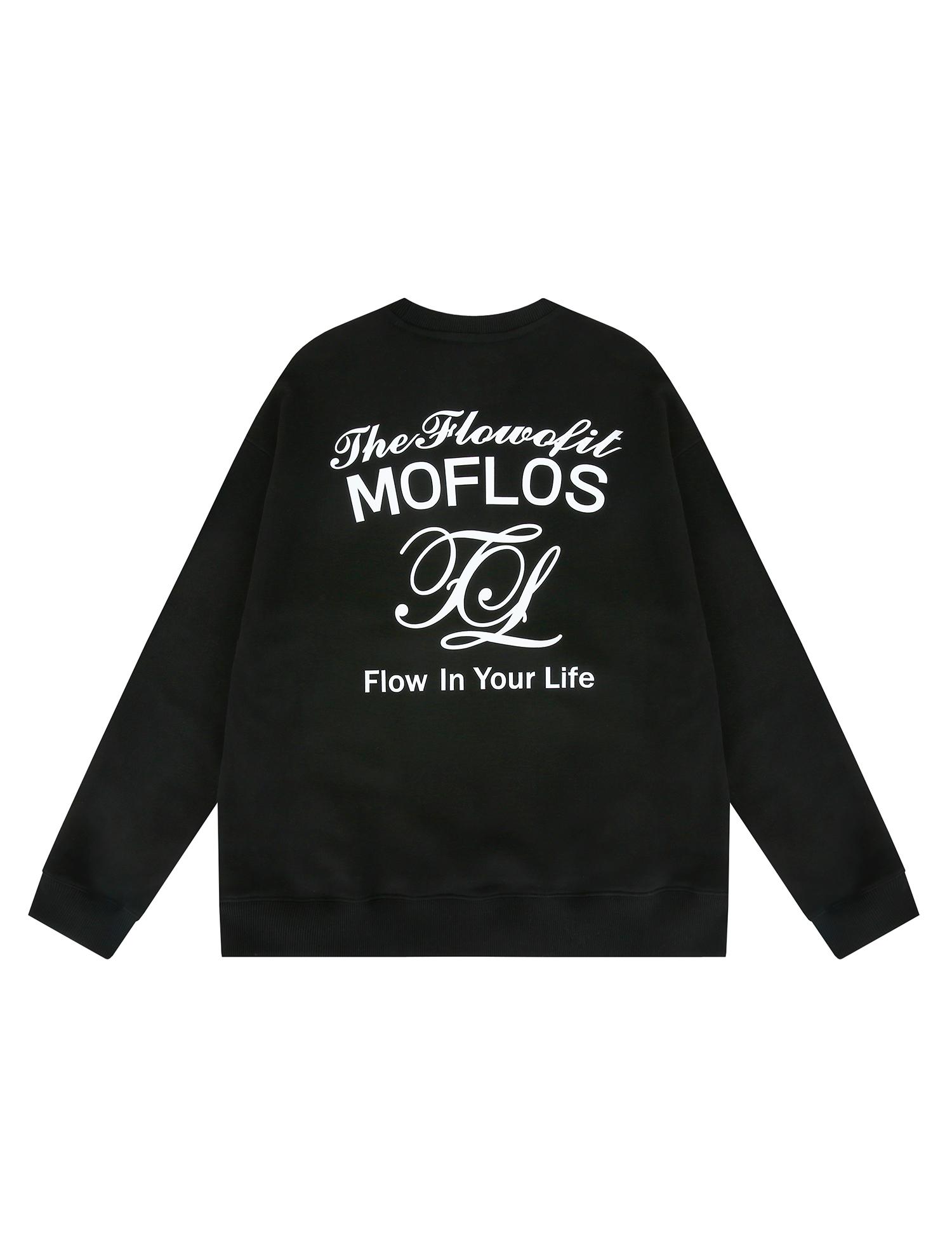 Свитшот Mofros Flow с буквой, черный L