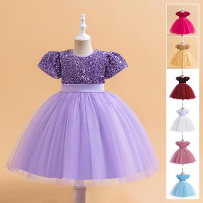 Europejska i Amerykańska Sukienka Księżniczki z Cekinami i Bufiastymi Rękawami na Pokaz Mody i Wieczorne Wydarzenia