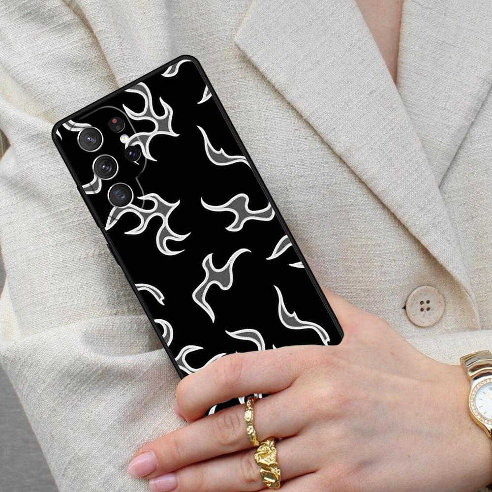 Fashion Design Flame Pattern Cell Phone Case for Samsung Galaxy S26 Ultra S25 S24 S23 S22 S21 S20 Note10 Cover