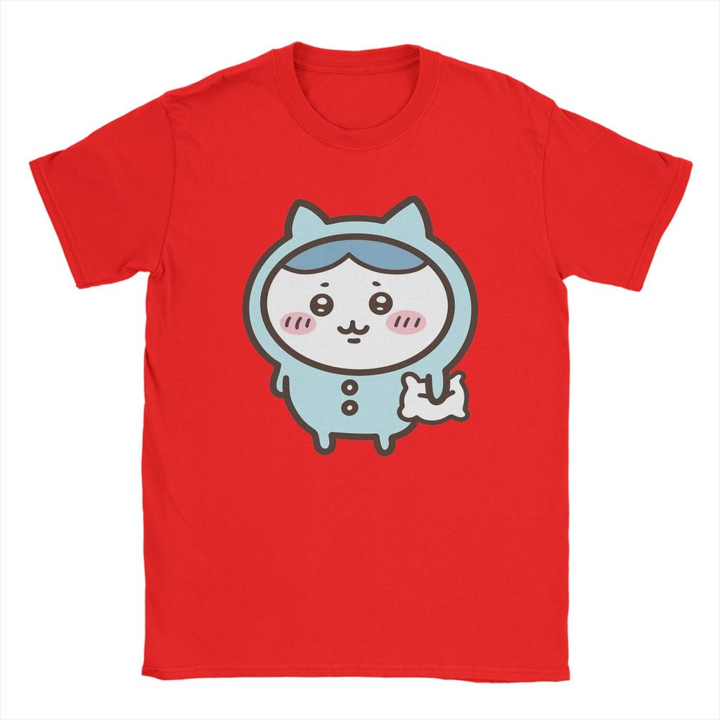 Hachiware In Blue Pajamas Chiikawas T Shirt Unisex 100 Cotton Tshirt Round Collar Tee Shirt Short Sleeve Clothing Printed