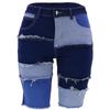 New 2026 women's denim shorts with stylish patchwork, unique mid-waist denim shorts for women