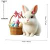 2D Flat Acrylic Cute Rabbit Holding Flower Basket Decoration, Indoor and Outdoor Decoration - No Battery/electricity Required, Free Day Decoration, S