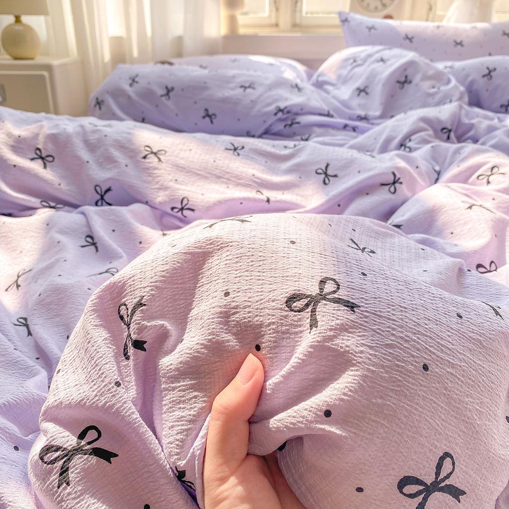 Wrinkled Double-layer Yarn Four-piece Set, Mattress Model, Cream Wind Class A Cloud Feeling Super Soft Kapok Kit