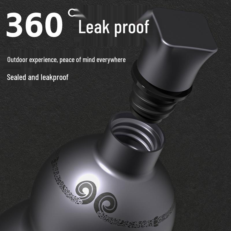 Black Myth Wukong Gourd Thermos Cup: Double-Layer, Portable, Stainless Steel, Outdoor Sports Hip Flask