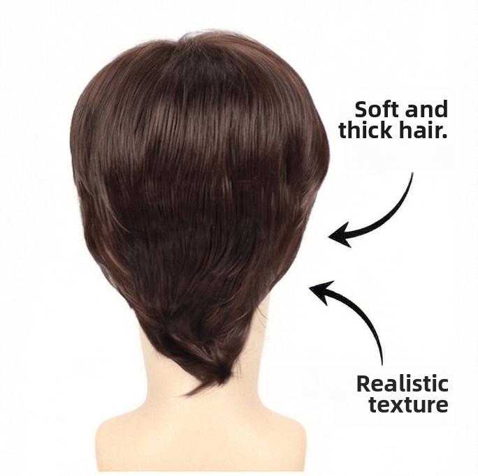 Herren Braune Seitenscheitel Kurze Gerade Perücke