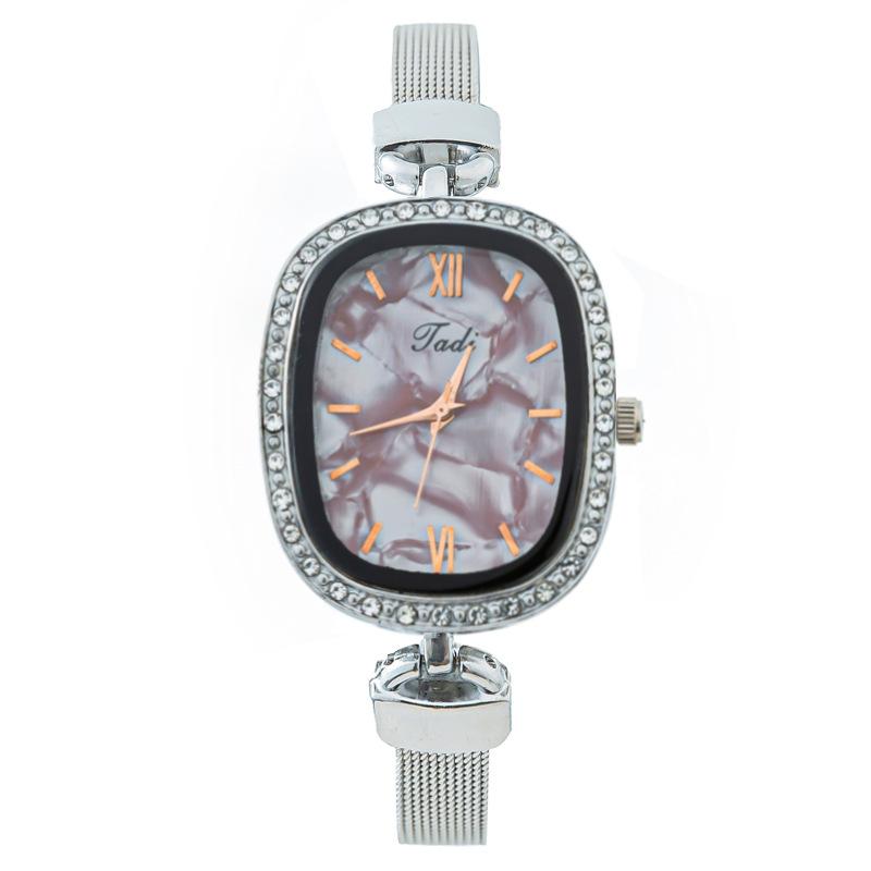 

Модные женские часы Женские часы Oval Milanese с сетчатым ремешком Стальной ремень Кварцевые