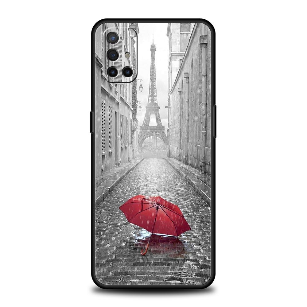Phone Case For OnePlus 15 13 12 11 10 9 8 7T Pro 13T 13R 12R 10R 9RT 8T Nord 2T CE 2 3 5G Lite Cover Red Umbrella Eiffel Tower