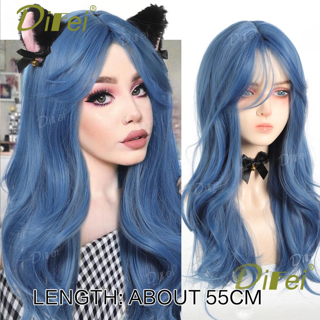 Platinum Blonde Straight Synthetic Cosplay Wig Straight Hair Wig With Straight Bangs Suitable For Women Halloween Christmas Wear