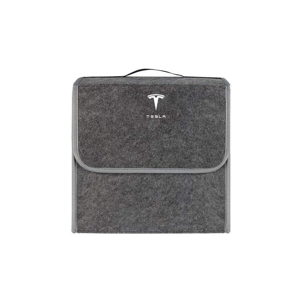 1Pcs Car Soft Felt Storage Bag Organizer Cars Foldable Trunk Car Accessories For Tesla Model 3 Model S Model X Model Y Roadster Bonina Coil