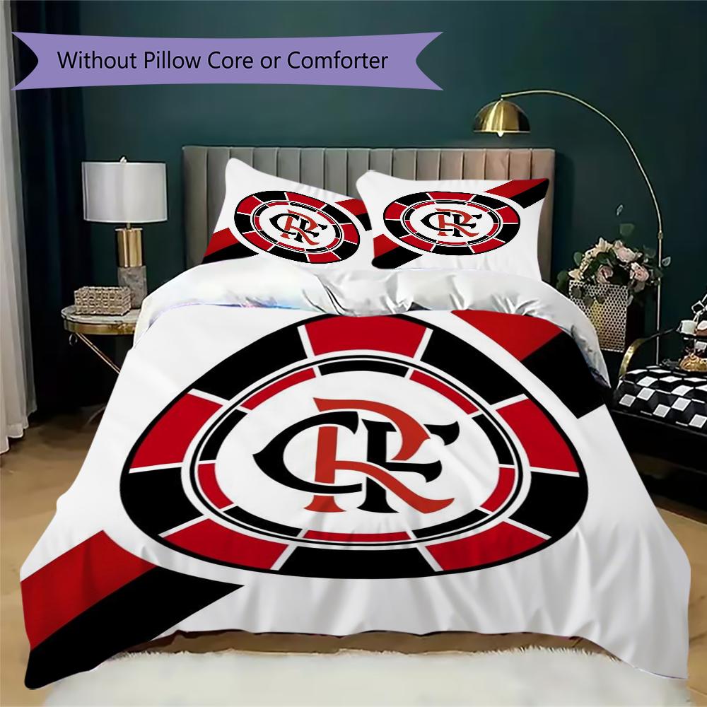 CR Flamengo Pattern Bedding Uilt Set Uilt Cover Pillowcase Home Decoration Birthday Gift (1 * Duvet Cover + 2 * Pillowcase Without Core)