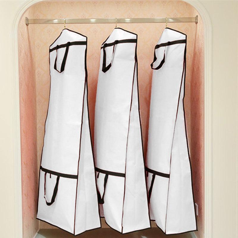 180cm Wedding Dress Garment Bag Cover for Gowns Women Storage Protector Cover with Zipped Pocket Garment Bag for Home Storage
