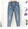 M-6XL Plus Size Jeans for Women Mom Jeans Woman Elastic High Waist Blue BaggyJeans Denim Ripped Jeans Female Harem Pants