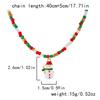 1-Piece Snowman Seed Bead Necklace, Colorful Festive Snowman Pendant Jewelry, Cute Seed Bead Necklace for Women, Suitable for Ch