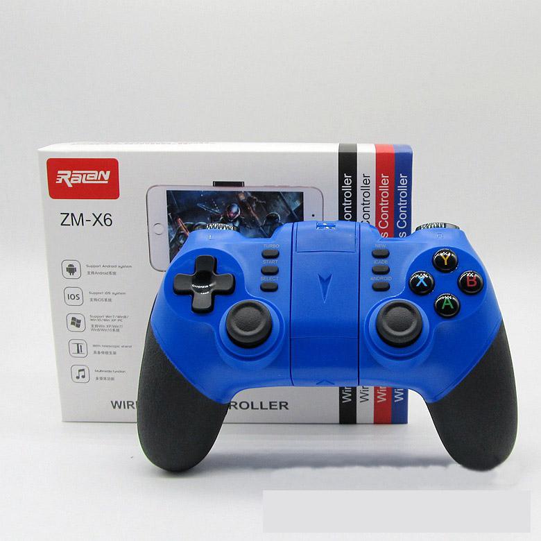 

Беспроводной Bluetooth USB-геймпад, джойстик, пульт дистанционного управления, игровые геймпады для телефонов Android, iPhone, IOS, телефонов/ПК синий