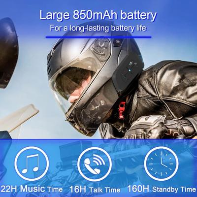 Intercomunicador Bluetooth V7 para Capacete BT 5.1 Fones de Ouvido de Comunicação para Motocicleta para Motociclismo, Esqui, Escalada