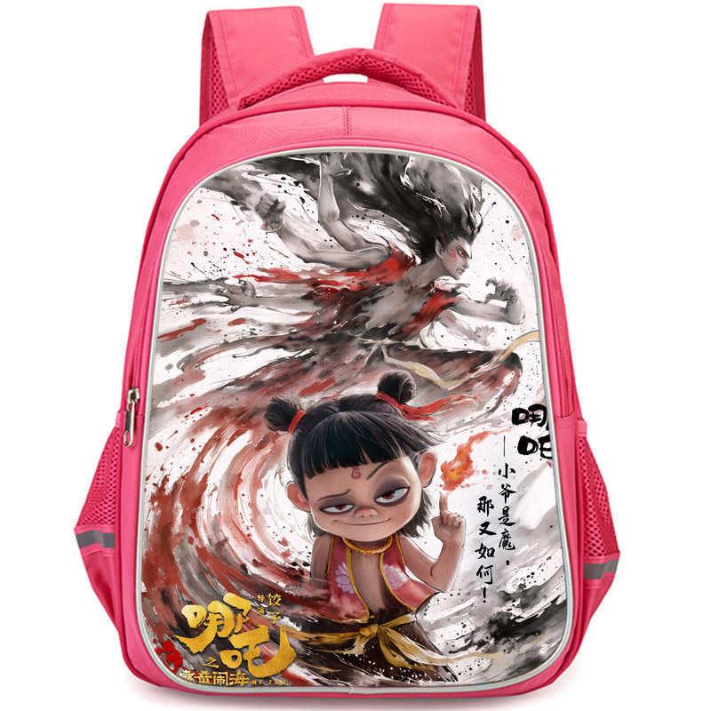 Nezha 2 Mo Tong Nao Hai Ao Bing Girls School Backpack Lightweight Oxford Bookbag Large Capacity For Elementary Students